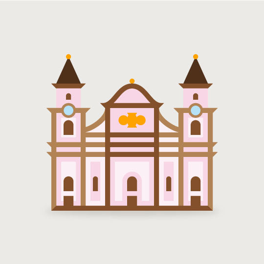 a pink church